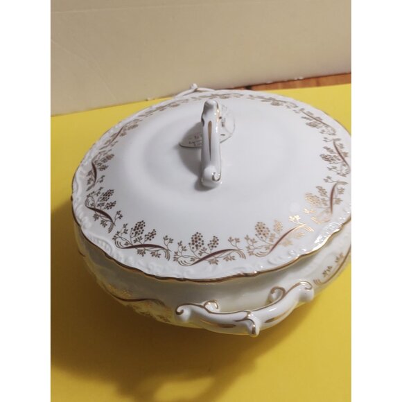 Vintage Coalport England Vegetable/Soup Tureen  "Burgundy" Pattern 10 1/2" - Picture 15 of 15